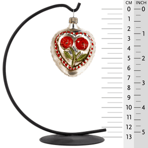 MAROLIN® - Glass ornament "Rose heart with knobs and star"