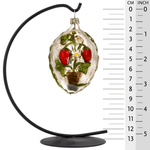 MAROLIN® - Glass ornament "Egg with flowerpot and strawberries"