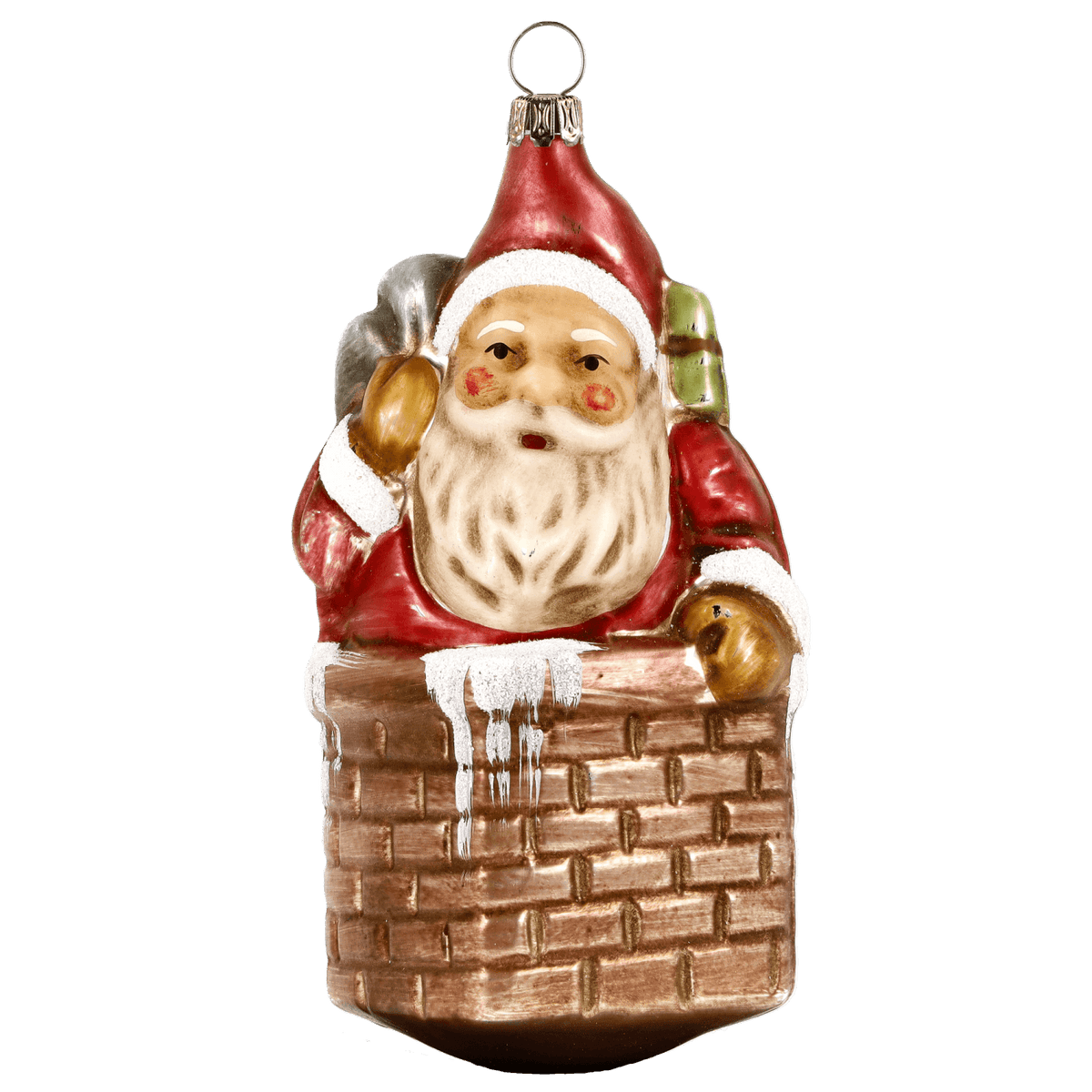 MAROLIN® - Glass ornament &quot;Nicholas with sack in chimney&quot;