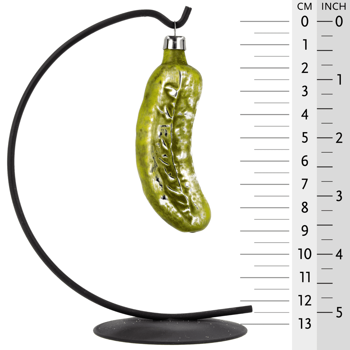 MAROLIN® - Glass ornament &quot;Medium size pickle&quot; on star bow