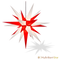 Original Herrnhut plastic star, white / red, ~ 130 cm / 51 inch ø