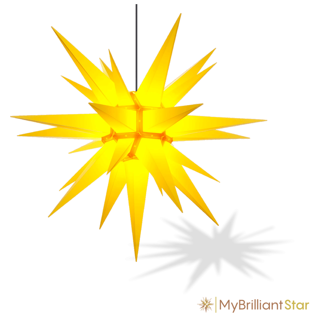 Original Herrnhut plastic star, yellow, ~ 130 cm / 51 inch ø
