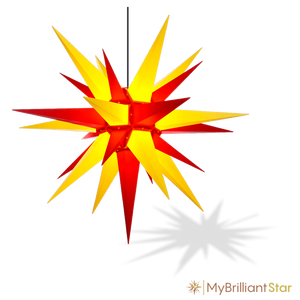 Original Herrnhut plastic star, yellow / red, ~ 130 cm / 51 inch ø