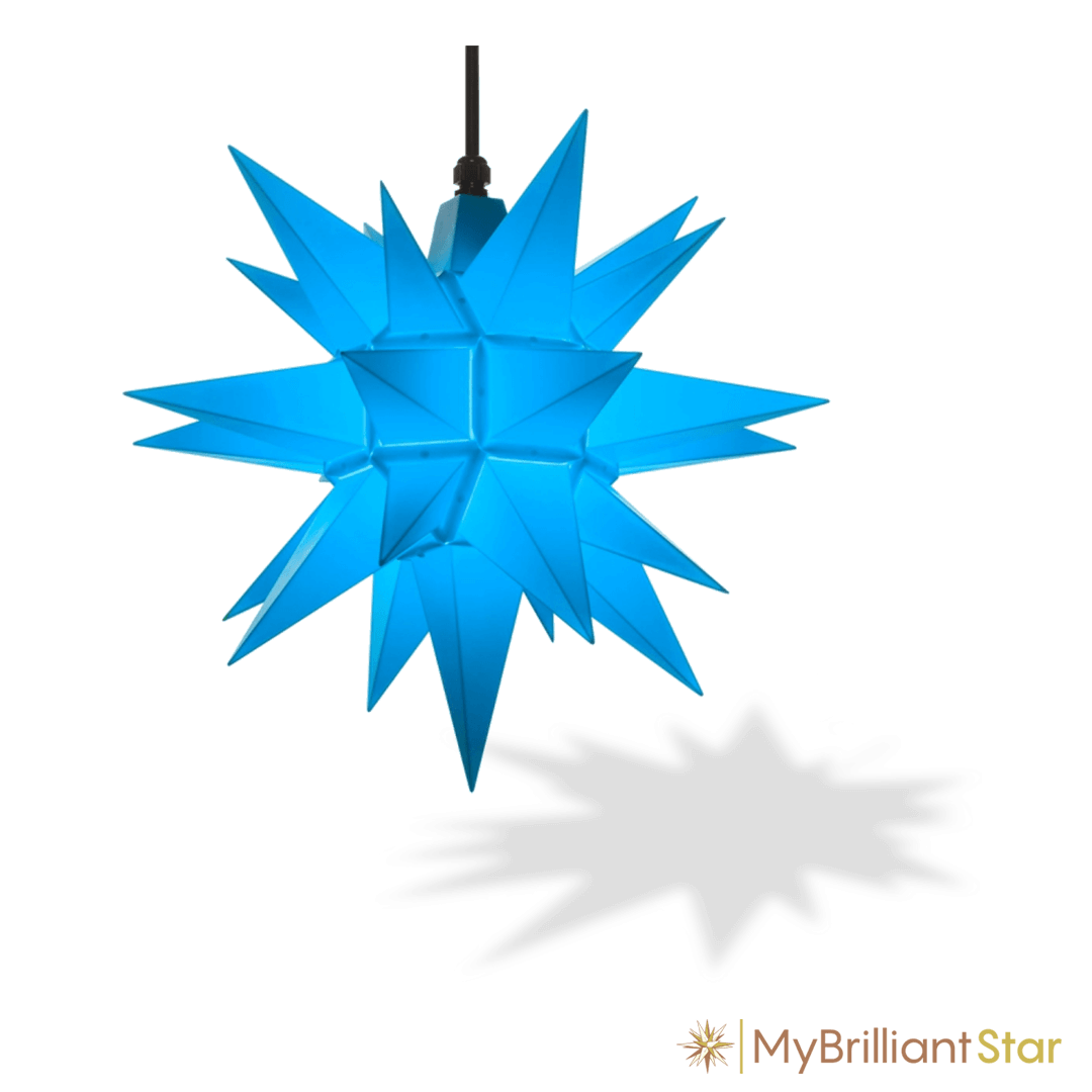 Original Herrnhut plastic star, z-blue, ~ 40 cm / 16 inch ø
