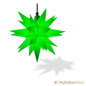 Original Herrnhut plastic star, z-green, ~ 40 cm / 16 inch ø