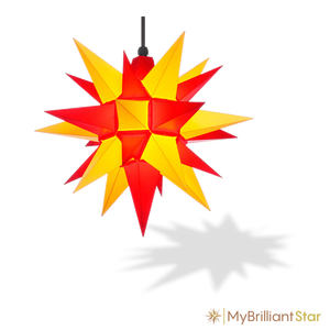Original Herrnhut plastic star, yellow / red, ~ 40 cm / 16 inch ø