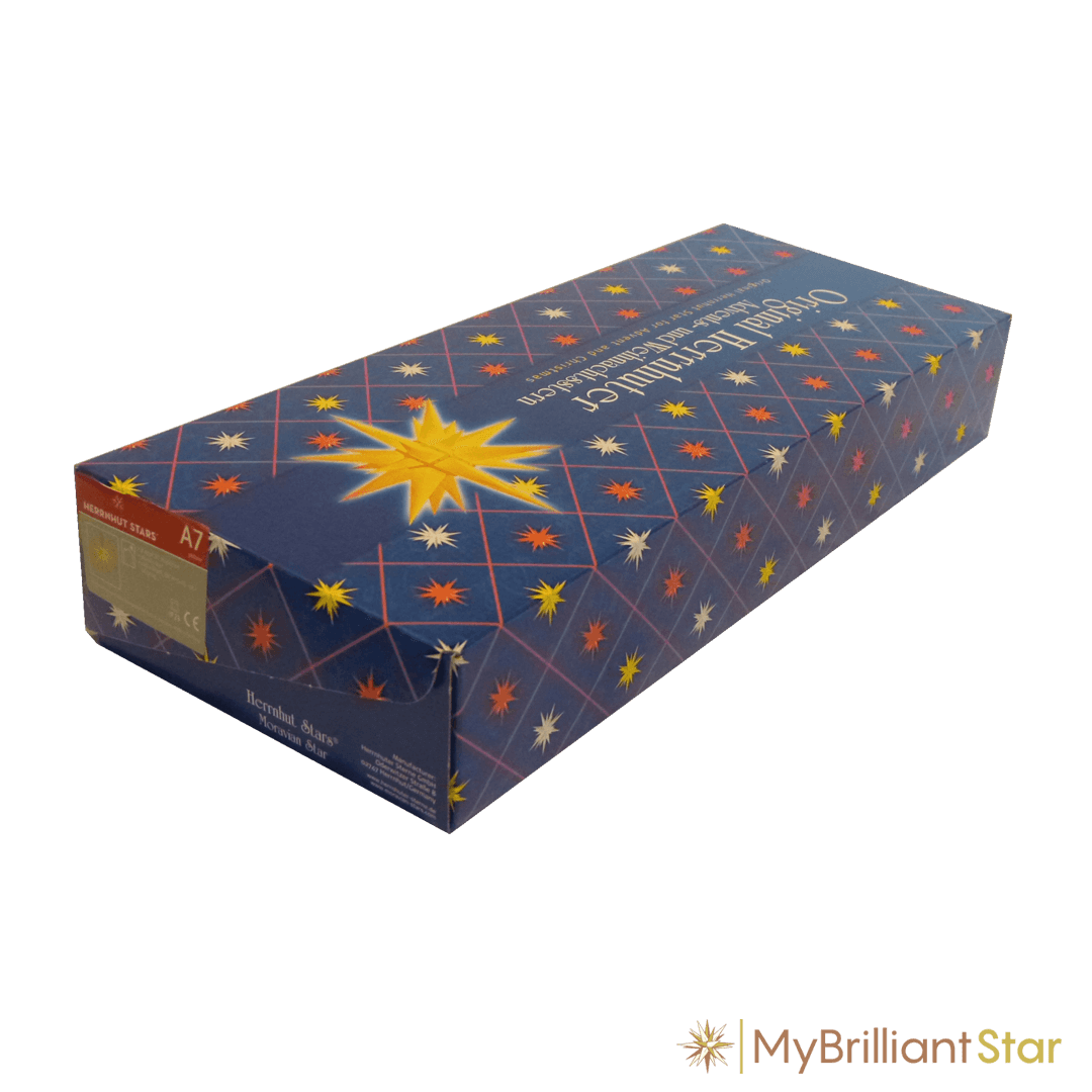 Box for Original Herrnhut plastic star, yellow / red, ~ 70 cm / 27 inch ø