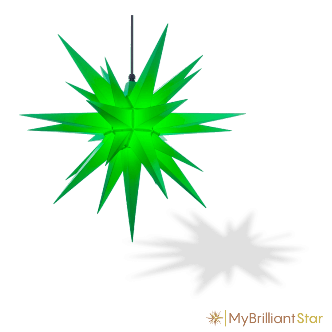 Original Herrnhut plastic star, z-green, ~ 70 cm / 27 inch ø