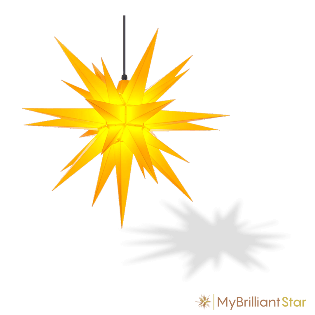 Original Herrnhut plastic star, yellow, ~ 70 cm / 27 inch ø