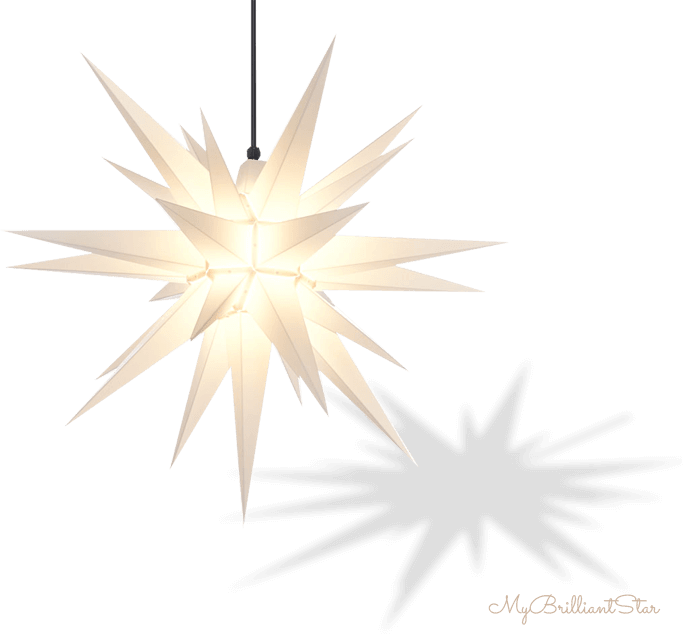 Original Herrnhut plastic star, z-opal, ~ 70 cm / 27 inch ø