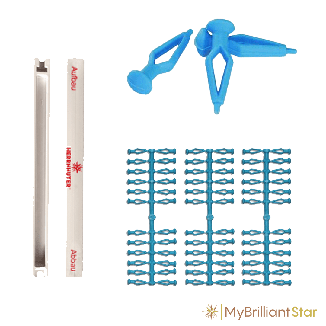 Assembly clips for plastic stars, 72 pieces