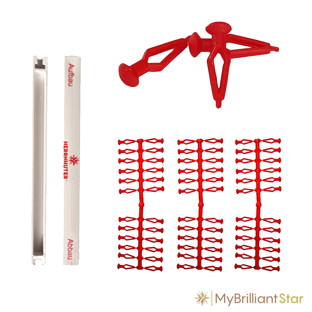 Red assembly clips for Herrnhuter plastic stars