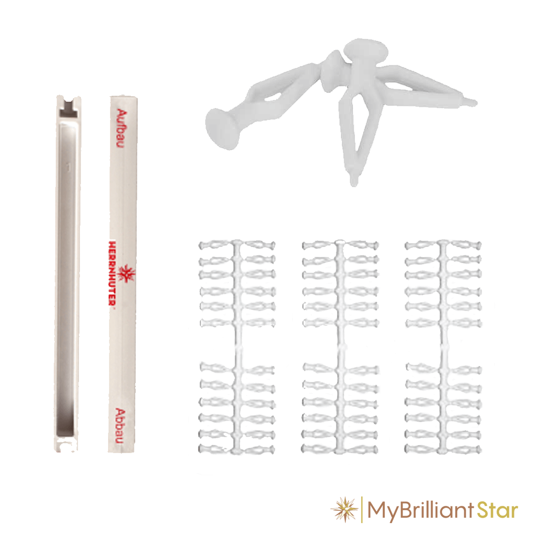 White assembly clips for Herrnhuter plastic stars