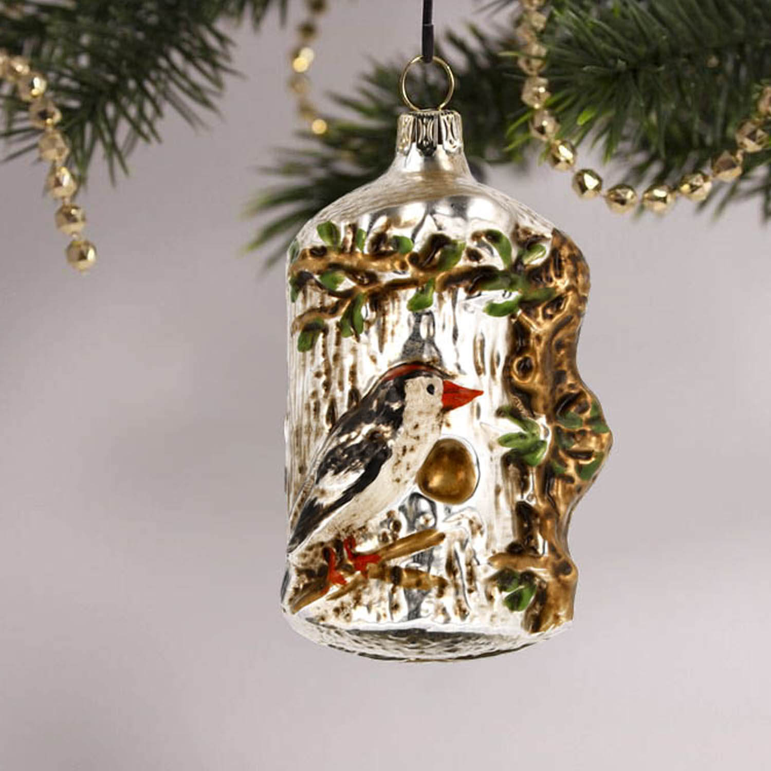 MAROLIN® - Glass ornament "Tree trunk with bird"