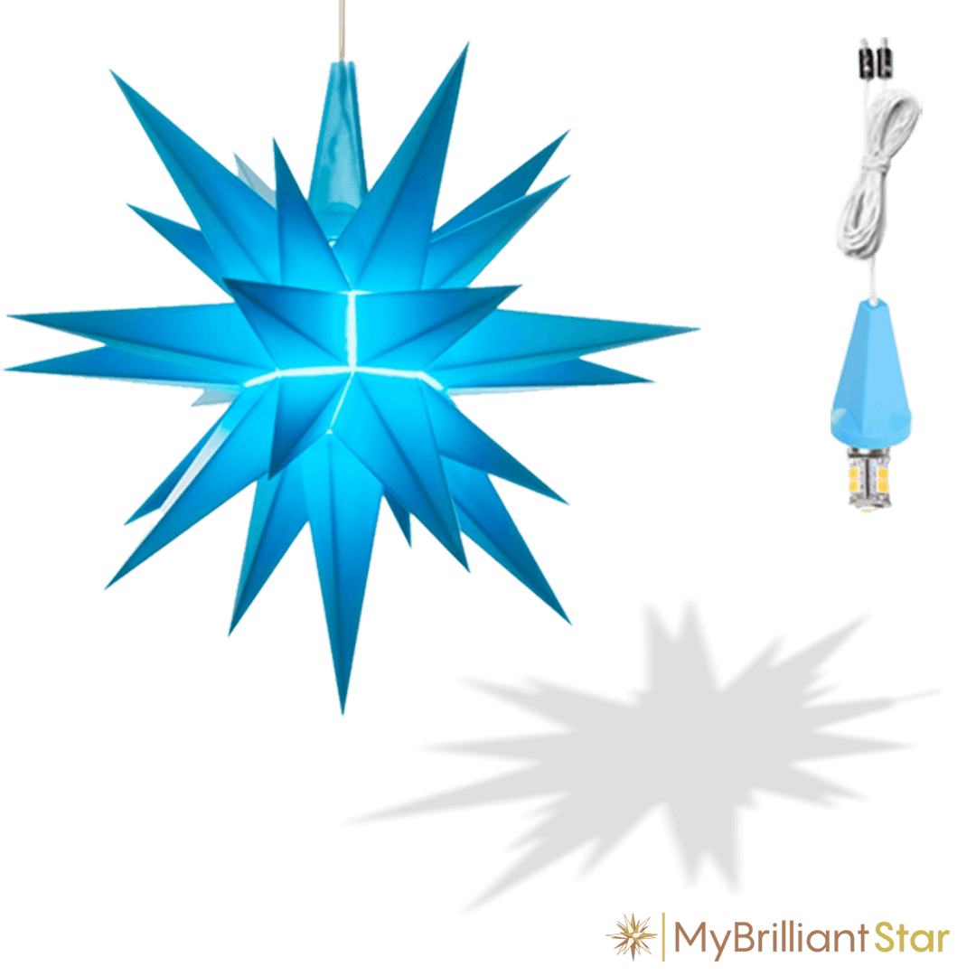 Original Herrnhut plastic star, blue, ~ 13 cm / 5 inch ø
