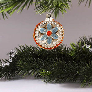 MAROLIN® - Miniature glass ornament "Bloom with jags blue"