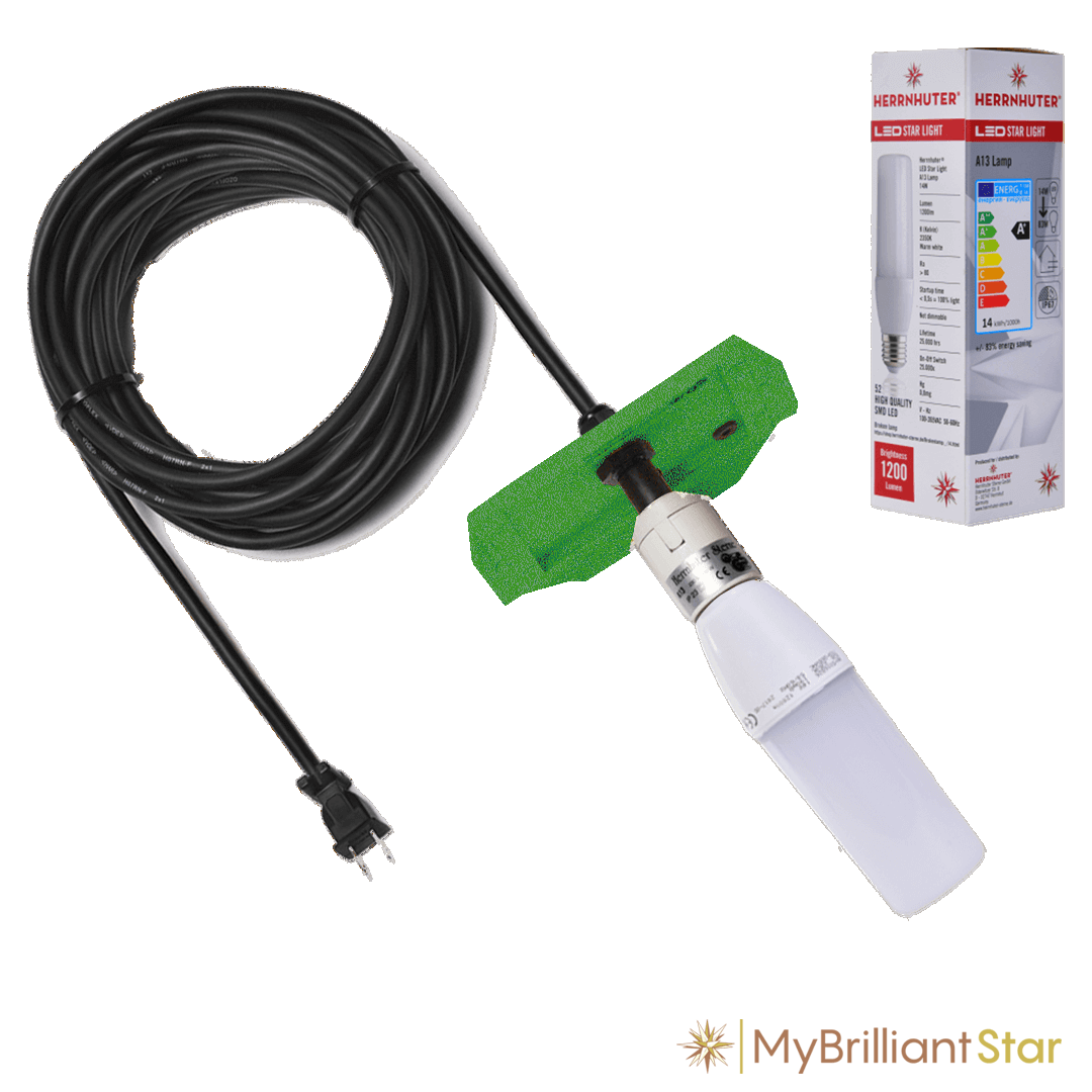 cable for Original Herrnhut plastic star, green, ~ 130 cm / 51 inch ø