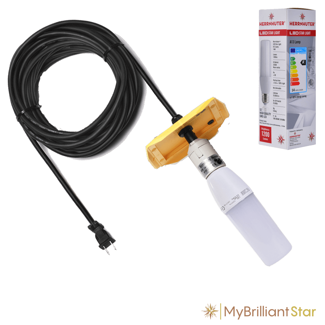 E26 outdoor cable with plug in, 10m (394 inch), assorted colours for 130 cm Stars