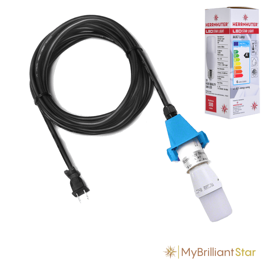 E26 outdoor cable with plug in, 5m (197 inch), blue