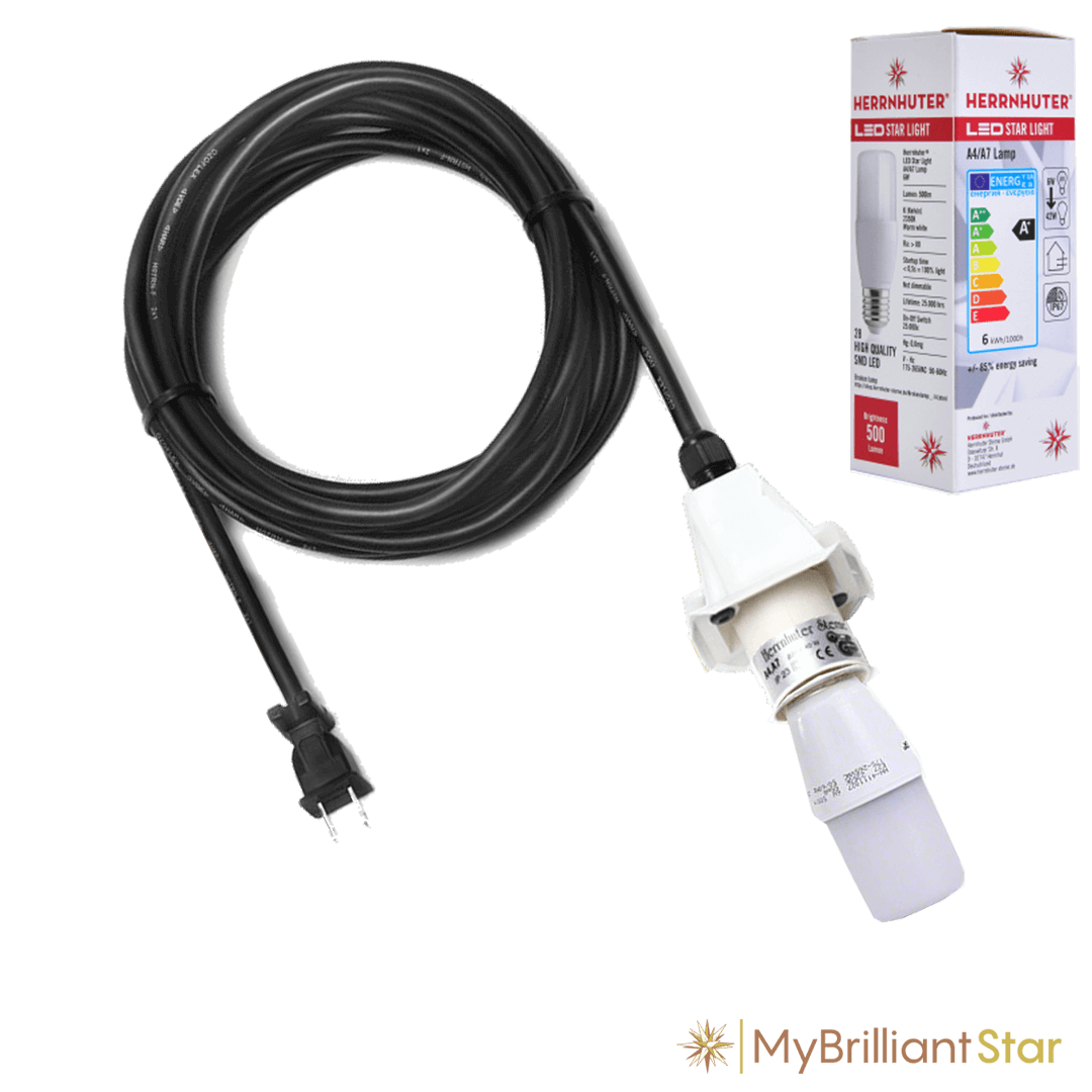 E26 outdoor cable with plug in, 5m (197 inch), white