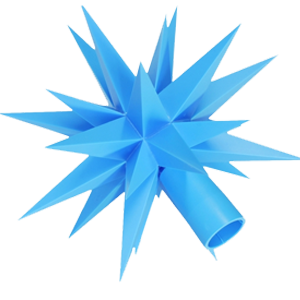 Spare star for plastic star chain ~ 13 cm / 5 inch ø, blue