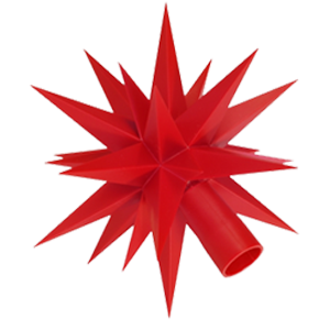 Spare star for plastic star chain ~ 13 cm / 5 inch ø, red