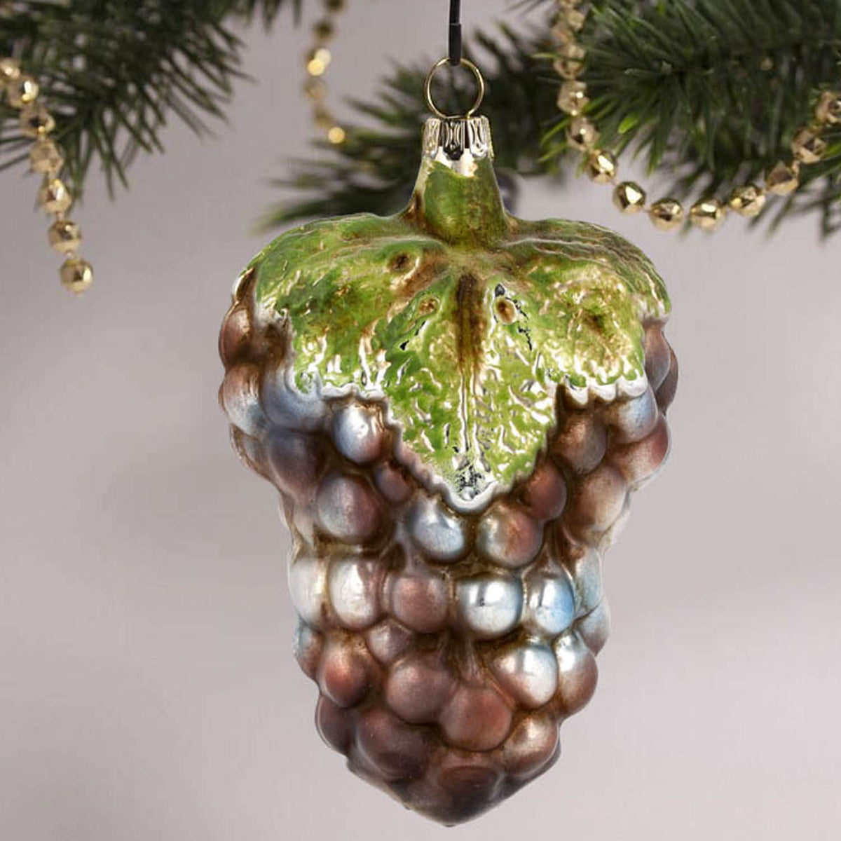 MAROLIN® - Glass ornament &quot;Large grape with leaf&quot;