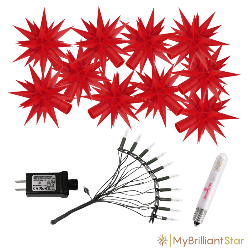 Attention: LEDs are only usable with LED star chains (transformer 6V/1 ...