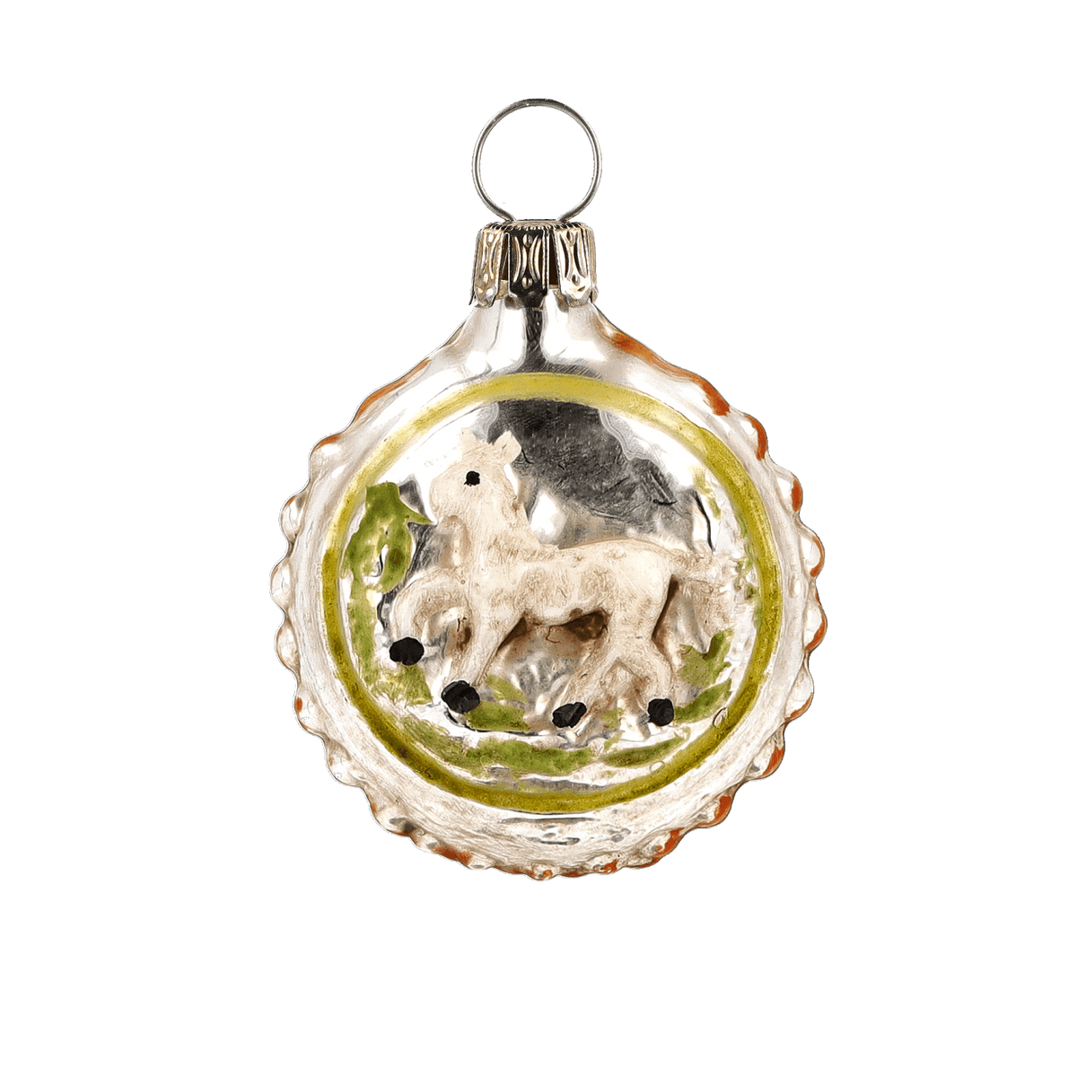 MAROLIN® - Miniature glass ornament &quot;Horse with orange knobs&quot;