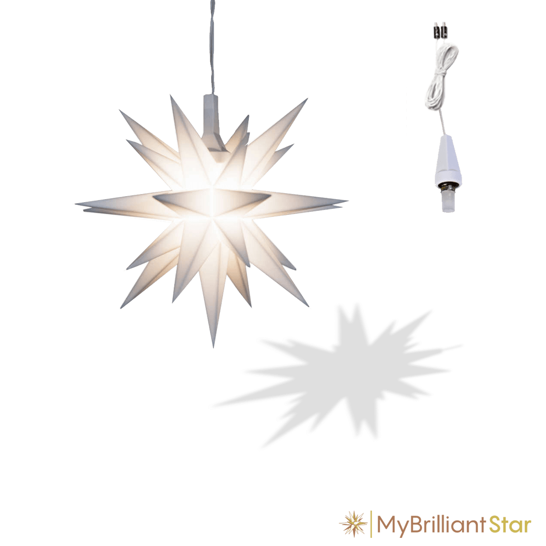 Original Herrnhut plastic MINISTAR, white, ~ 8 cm / 3 inch ø - LED bulb