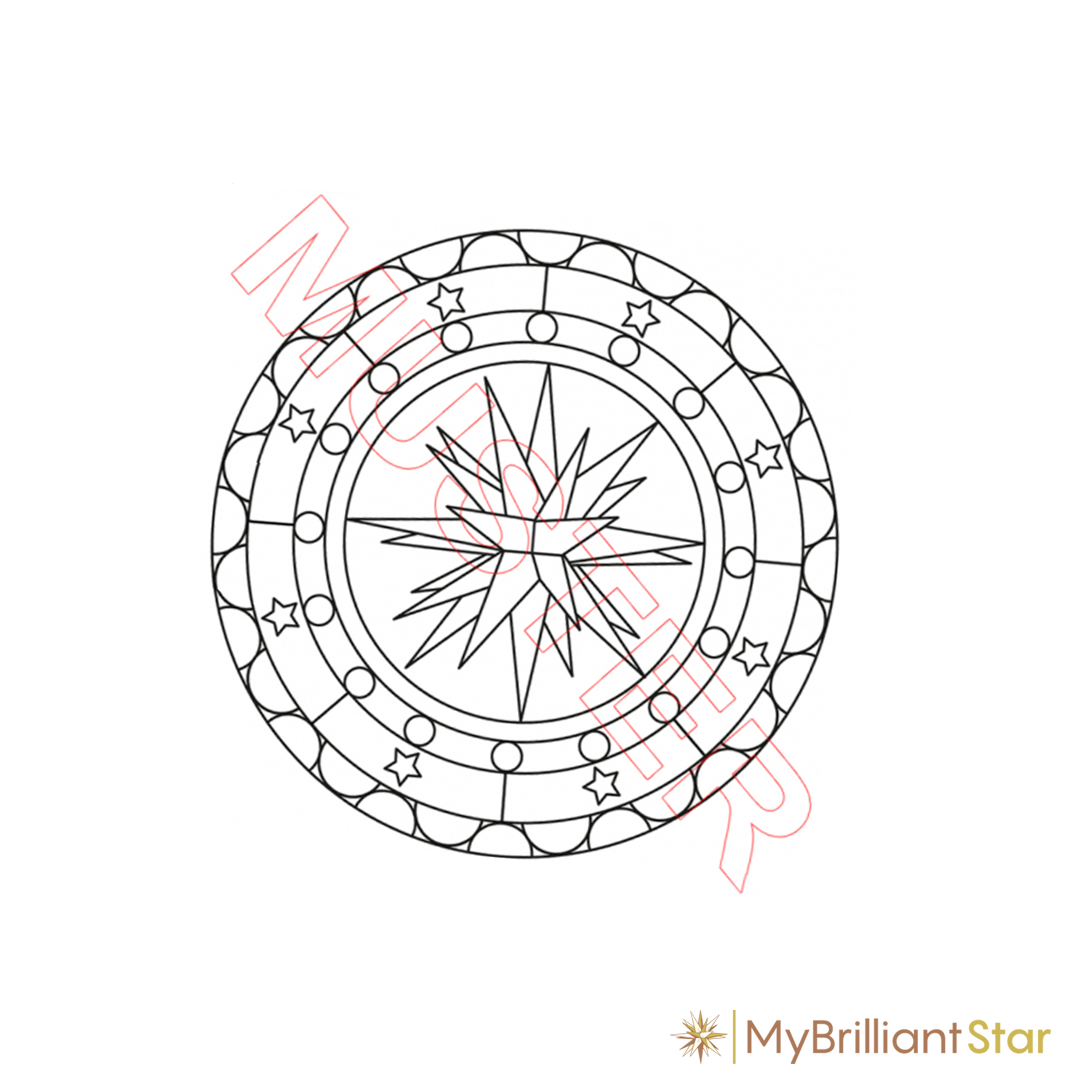 Herrnhuter Colouring book - Emmi & Jonas, a page with a star