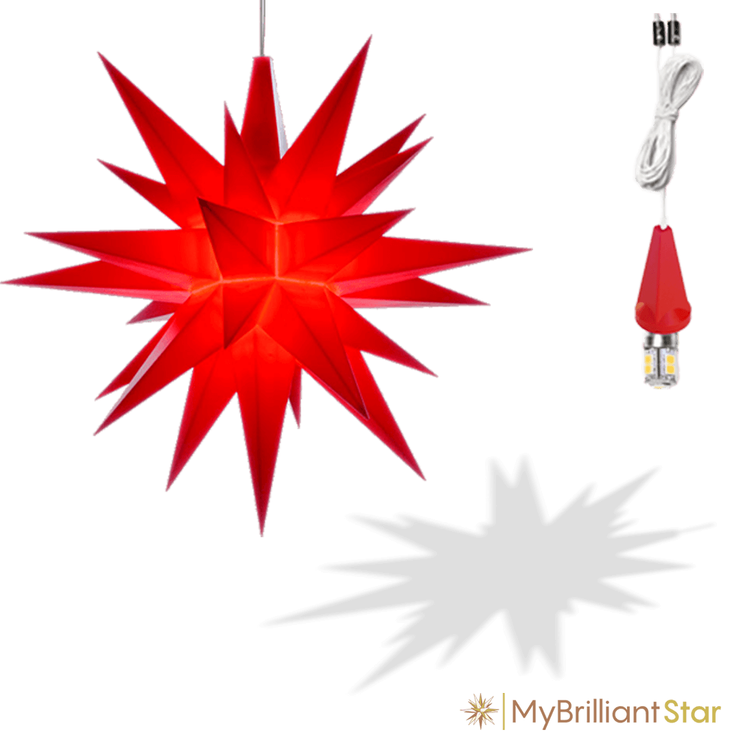 Original Herrnhut plastic star, red, ~ 13 cm / 5 inch ø
