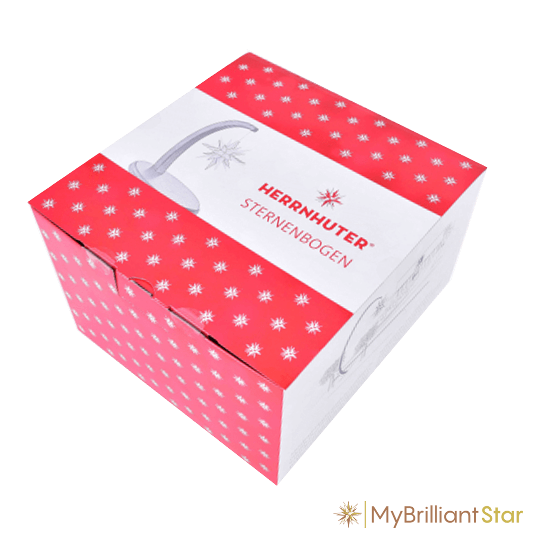 Starbow white painted - A1e plastic star ~ 13 cm / 5 inch ø - WHITE/RED