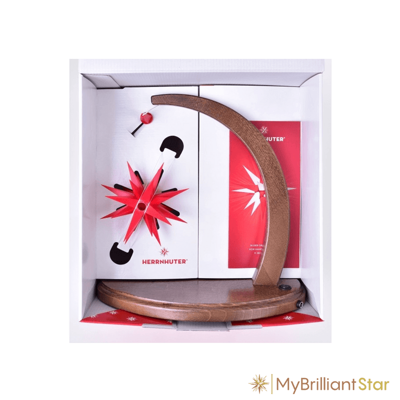 Starbow walnut stained - A1e plastic star ~ 13 cm / 5 inch ø - WHITE ...