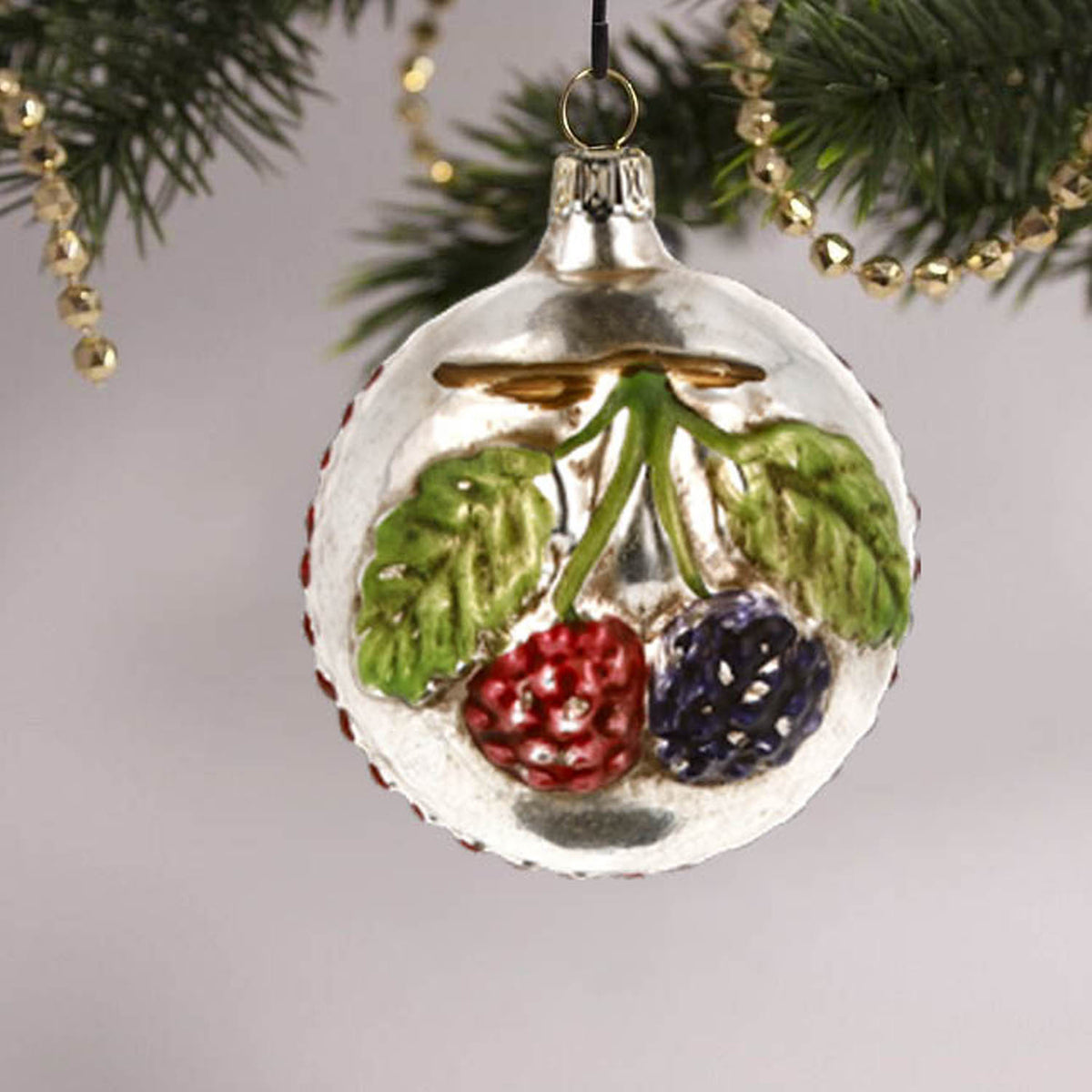 Vintage Ornament &quot;Blackberry with Leaves&quot; in Christmas Tree