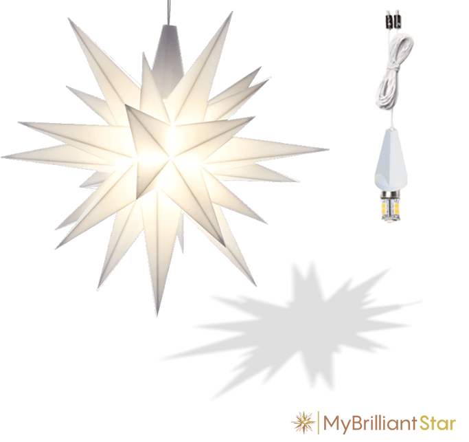 White Small Plastic Star - Traditional Herrnhut Christmas Star