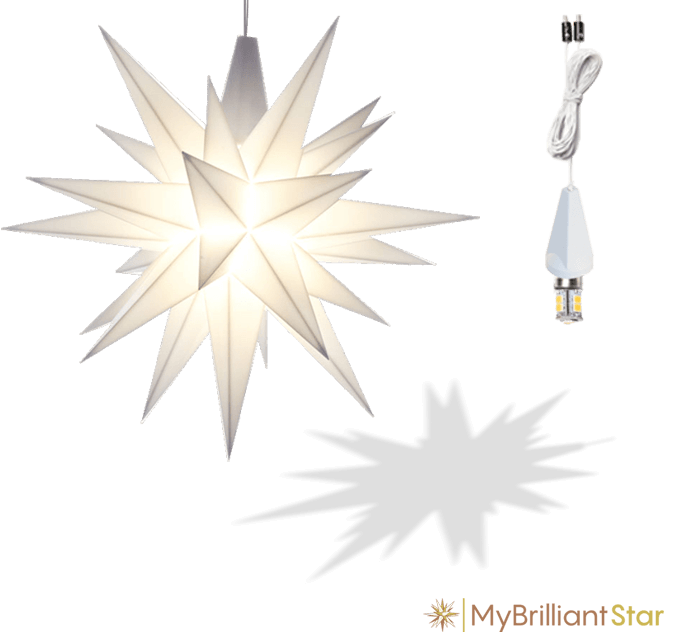 Original Herrnhut plastic star, white, ~ 13 cm / 5 inch ø