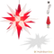 Original Herrnhut plastic star, white / red, ~ 13 cm / 5 inch ø - LED