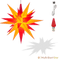 Original Herrnhut plastic star, yellow / red, ~ 13 cm / 5 inch ø - LED