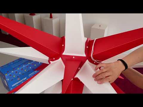 video tutorial for Original Herrnhut plastic star, white / red, ~ 130 cm / 51 inch ø