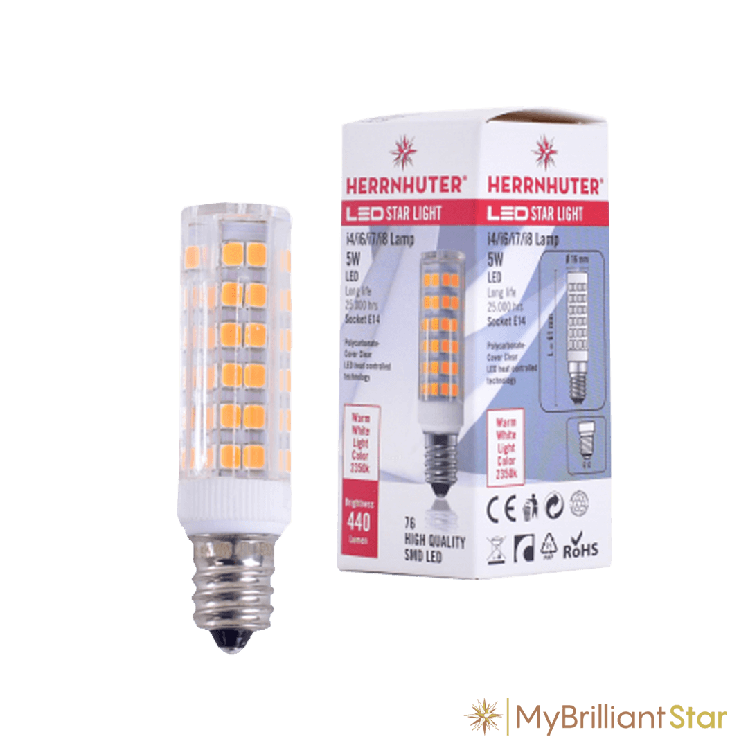 LED, E12, 5W spare bulb for Paper Star ~ 40 - 80 cm / 16-32 inch ø