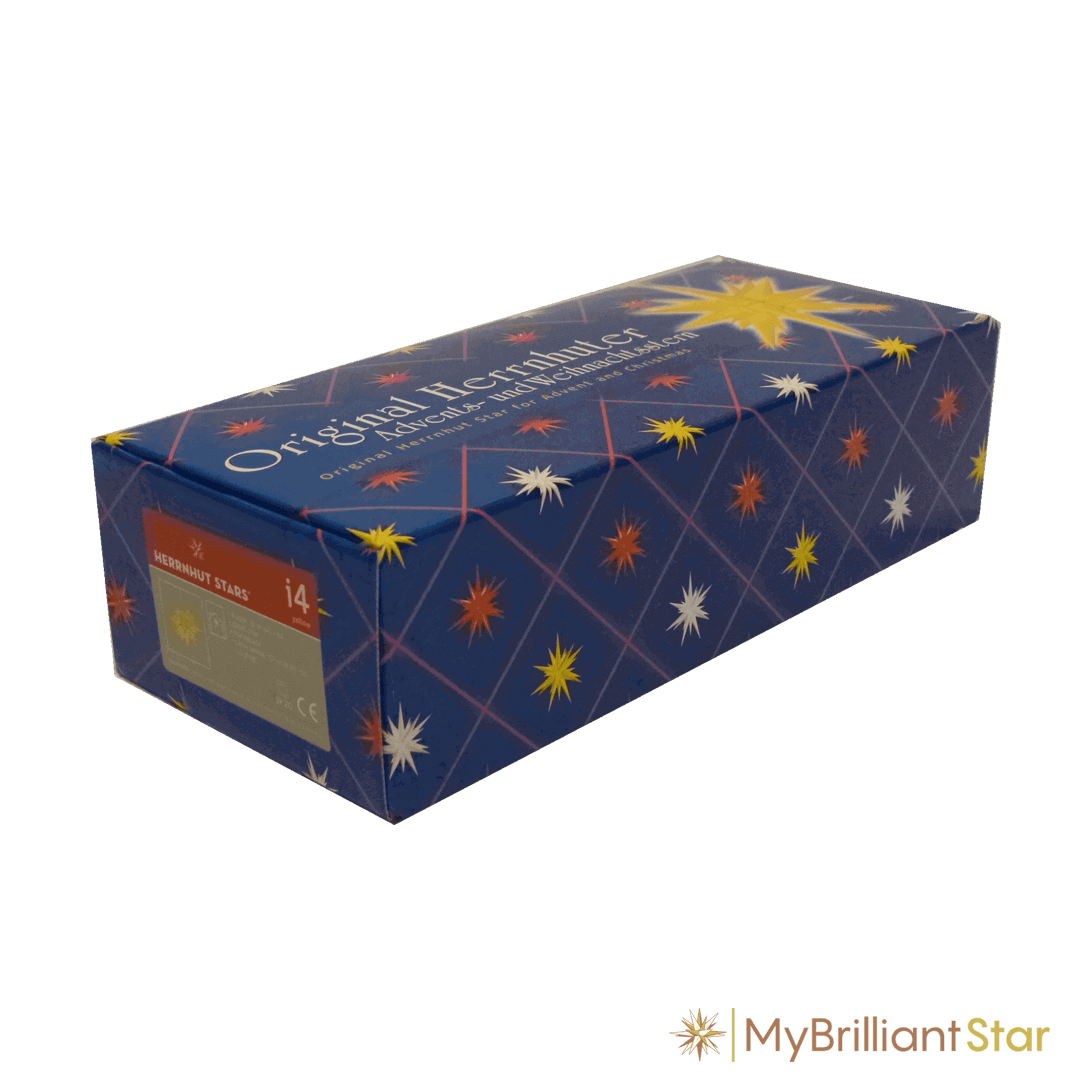 Box for Original Herrnhut paper star, yellow, ~ 40 cm / 16 inch ø