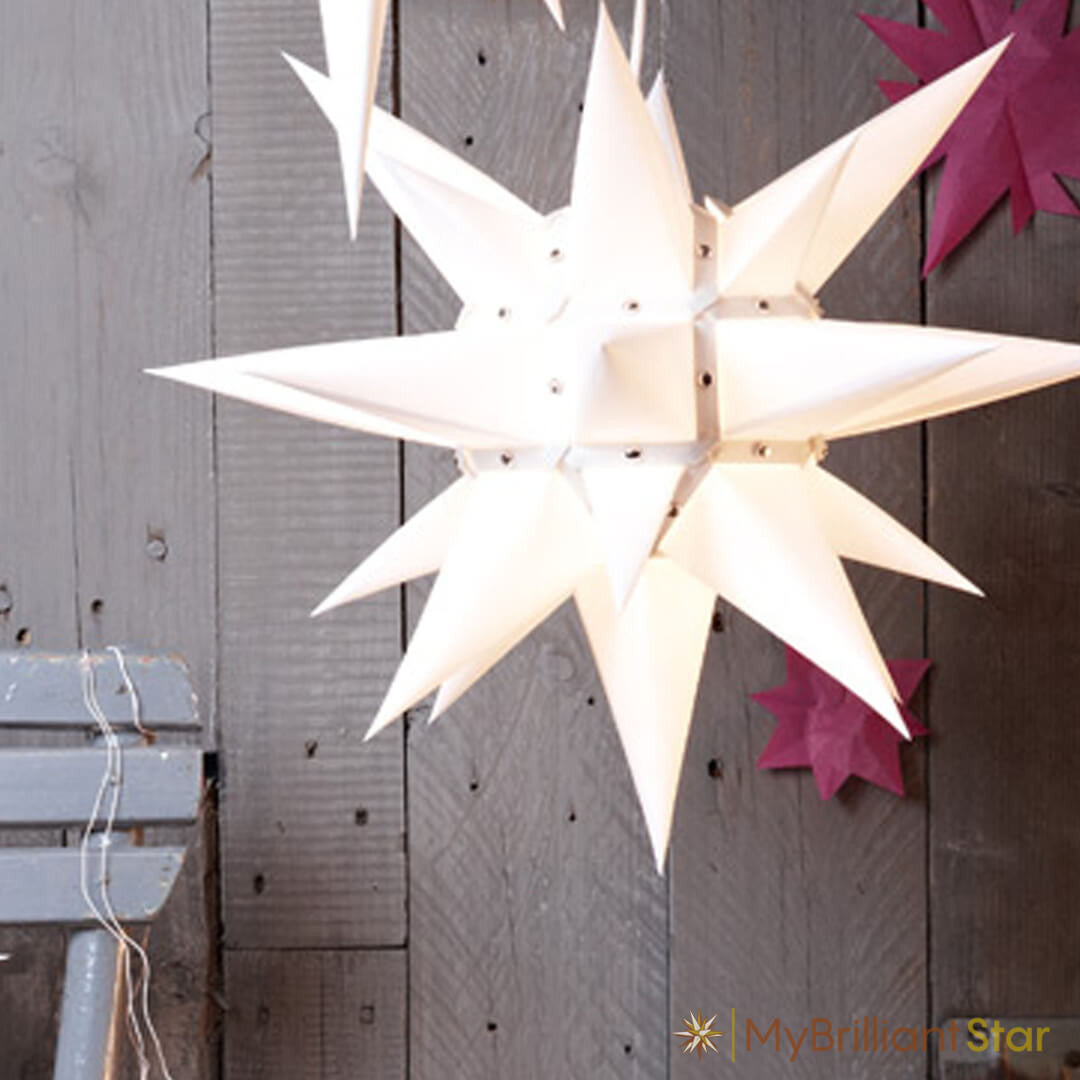 Original Herrnhut paper star, white, ~ 40 cm / 16 inch ø - MyBrilliantStar