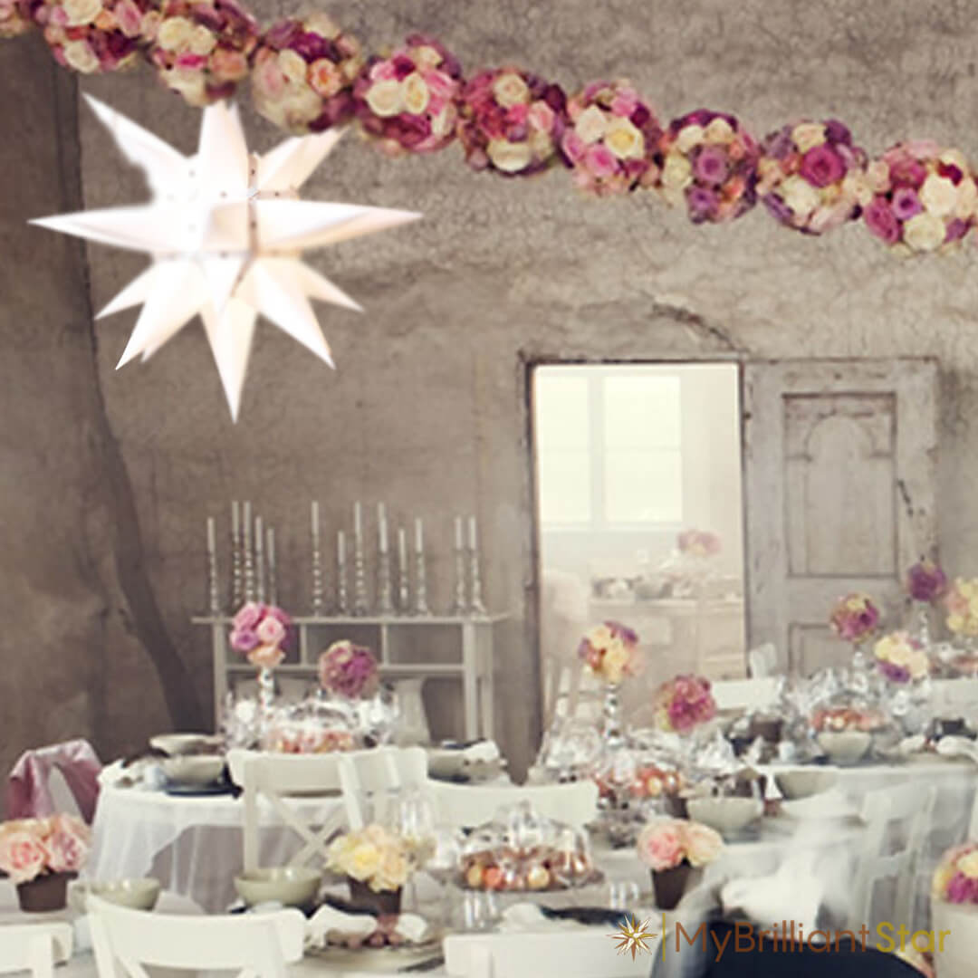 Original Herrnhut paper star, white, ~ 40 cm / 16 inch ø as wedding decoration 