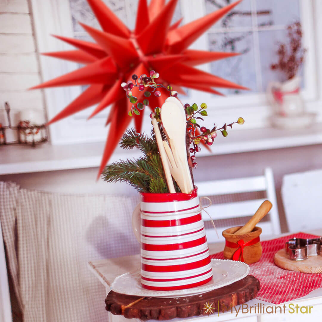 Original Herrnhut paper star, red, ~ 60 cm / 24 inch ø