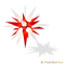Étoile en papier originale Herrnhut, blanc / rouge, ~ 70 cm / 27 pouces ø