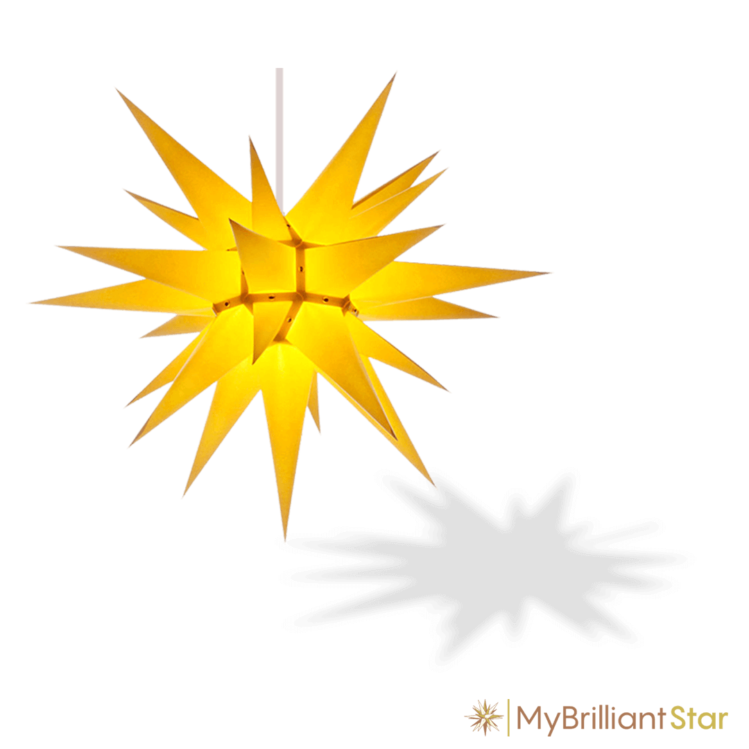 Original Herrnhut paper star, yellow, ~ 70 cm / 27 inch ø