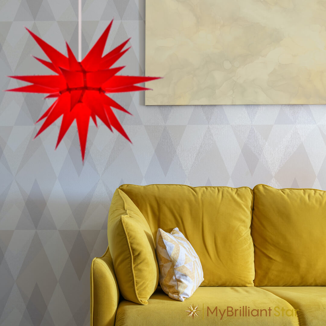 Original Herrnhut paper star, red, ~ 70 cm / 27 inch ø